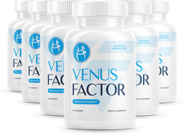 Six bottles of Venus Factor supplement — 180 day best value bundle with free shipping and bonus program